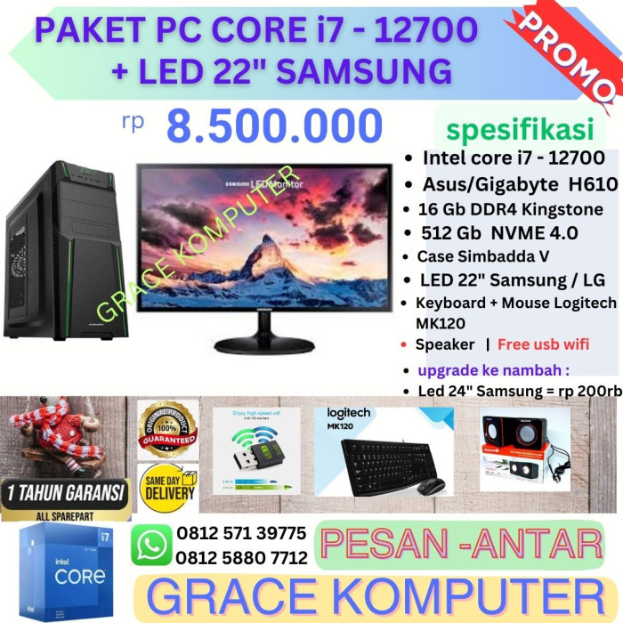 produk Paket PC Core i3 - 3240 + LED 